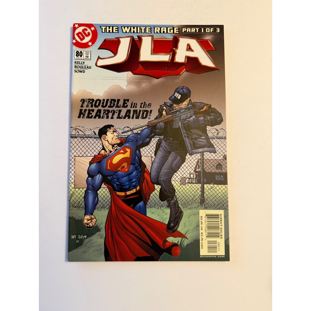 JLA #80 DC Comics 2003 The White Rage Part 1 Superman Trouble in the Heartland